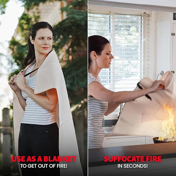 Prepared Hero Emergency Blanket - 1 Pack - Fiberglass Fire Suppression Blanket for Kitchen, Home