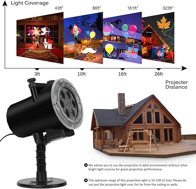 Christmas Holiday Projector Lights Outdoor,FLEVO LED Halloween Projector Lights,16 HD Slides