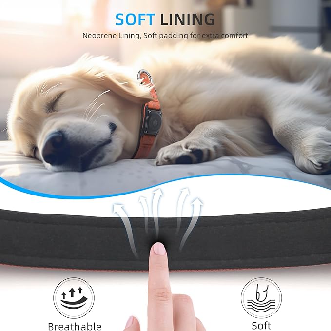 Upgraded AirTag Dog Collar, IP68 Waterproof Air Tag Dog Collar Holder, Reflective, Ultra-Durable