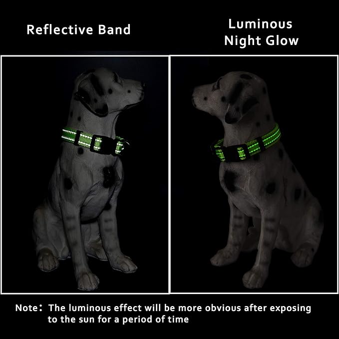 Mile High Life Reflective Dog Collar, Basic Dog Collars Adjustable Quick Release, Soft Nylon Pet