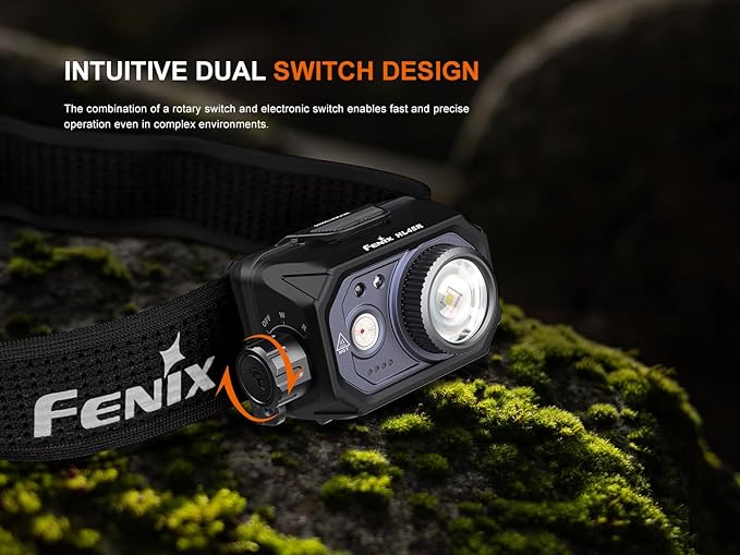 Fenix HL45R 1000 Lumen Zoomable Headlamp, USB-C Rechargeable, 3X AAA Dual Fuel, Gesture Sensing