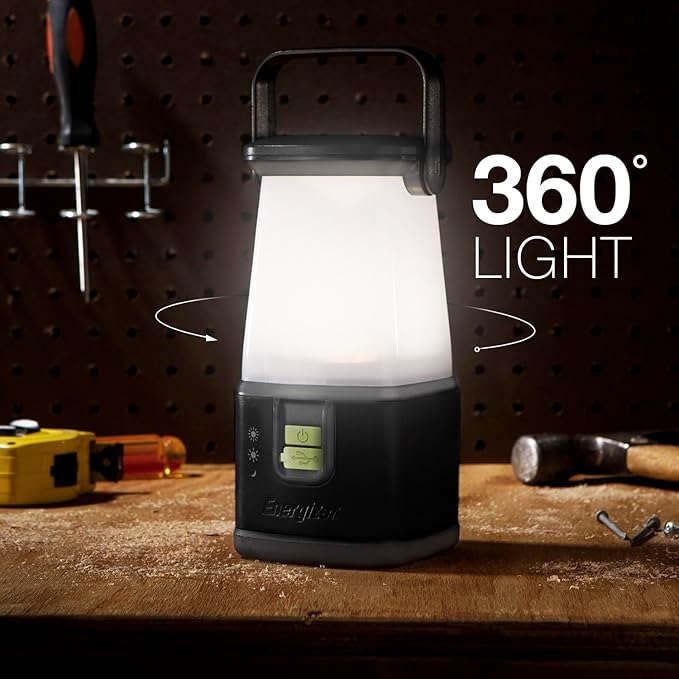 ENERGIZER LED Camping Lantern 360 PRO, IPX4 Water Resistant Tent Light, Ultra Bright Battery