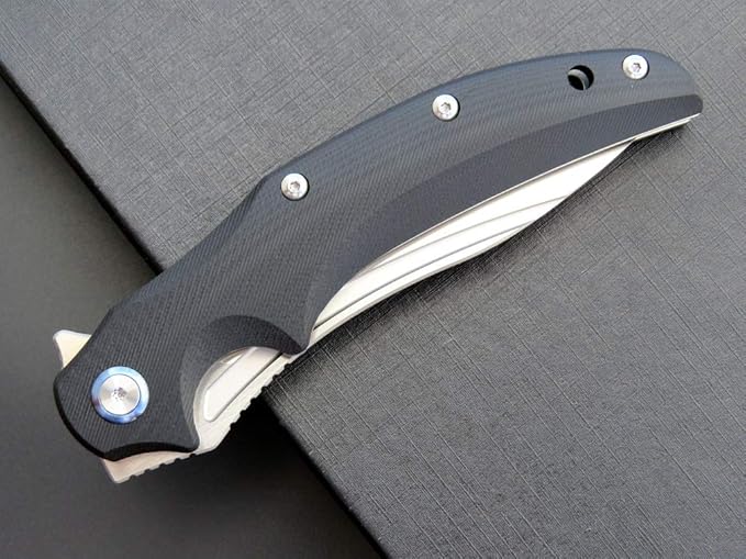 Eafengrow EF951 Folding Knife,D2 Blade and G10 Handle with Liner Lock Ball Bearing Pocket Knife EDC