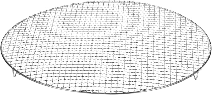HARFINGTON Round Cooking Rack 19.7-inch Stainless Steel Cross Wire Barbecue Grill Net with 20mm