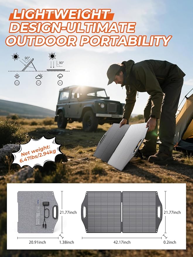 BigBlue 100W Solar Panel w/USB-C(45W PD)+USB-A(Fast Charging 18W) & MC-4 Ports, IP68 Waterproof