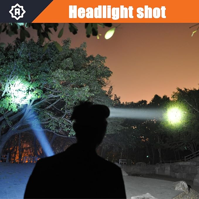 Coon Hunting Light Powerful Headlamp Super Bright LED Spotlight Rechargeable Head Torch Waterproof