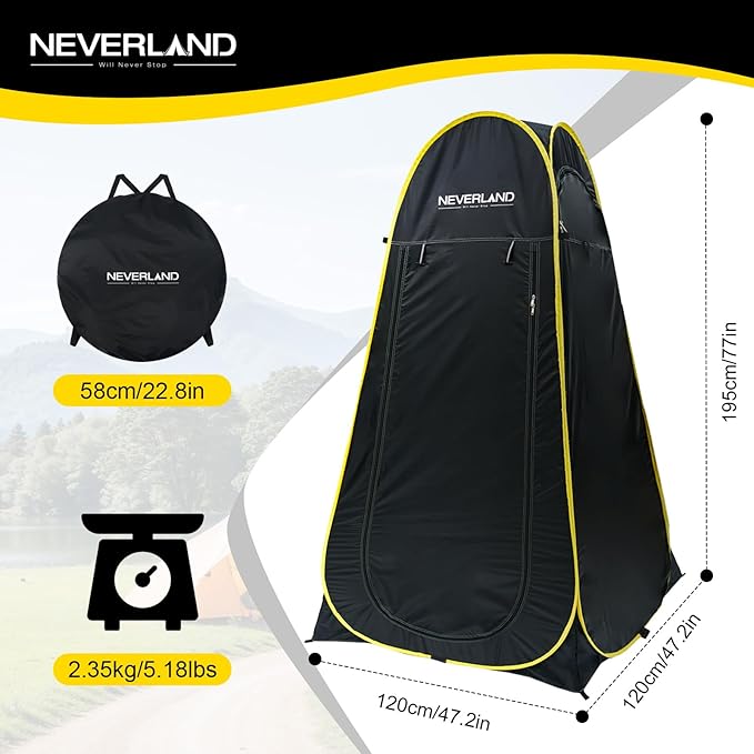 NEVERLAND Pop up Privacy Shower Tent - Portable Changing Shower Tent, Dressing Room, Bathroom