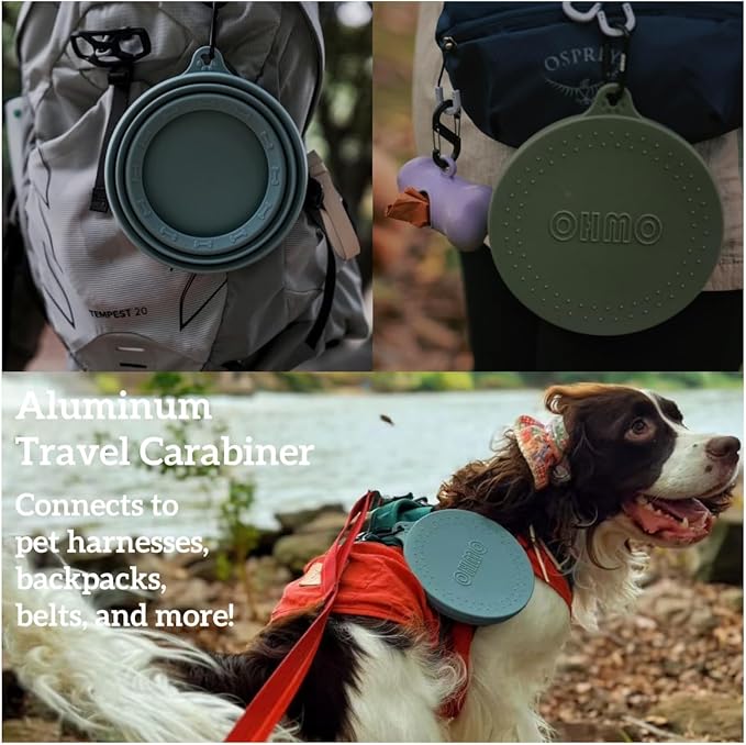 OHMO Spill Proof Collapsible Dog Water Bowl 24oz for Cars, No Splash Portable Bowls for Dog Travel