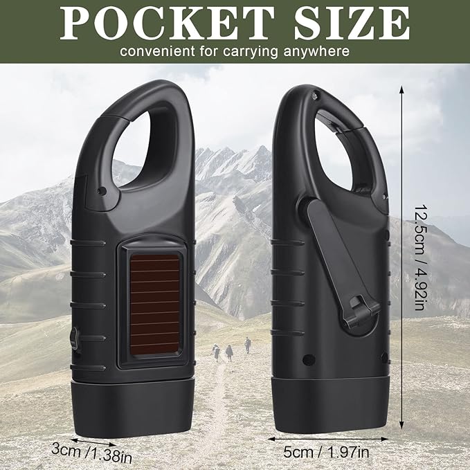 Leelosp 9 Pieces Hand Crank Flashlight Solar Powered Flashlight for Emergencies Dynamo Rechargeable