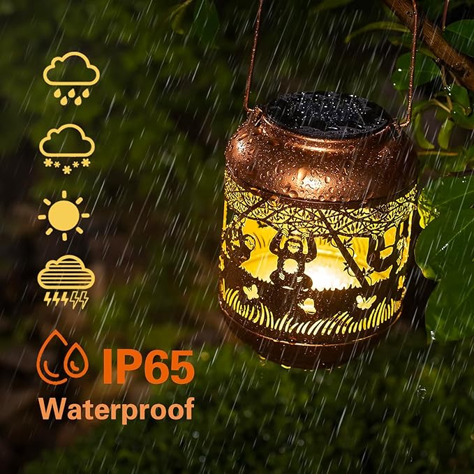 Sloth Solar Lanterns Outdoor Waterproof,Hanging Solar Lights Sloth Gifts for Women Men Metal LED