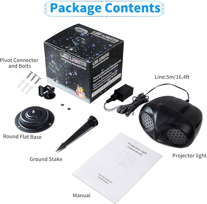MILPROX Christmas Snowfall Projector Lights, Updated Double-tube Snowflake Projector Lamp, Larger