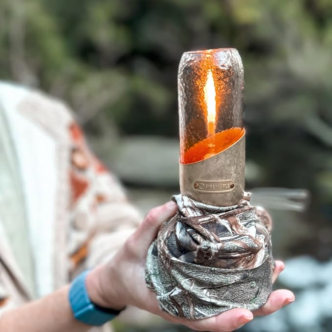 Fire-Maple Orange Camping Lantern Glass, Steel & Aluminum | Propane or Isobutane Fuel Canister