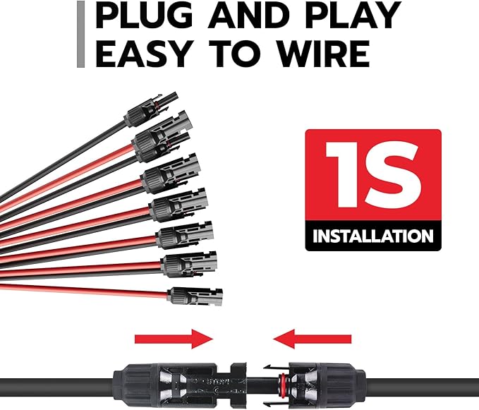 1 Pair Solar Panel Connectors Y Branch 2 to 12,Solar Parallel Connectors for 2-6 Solar Panels,10AWG