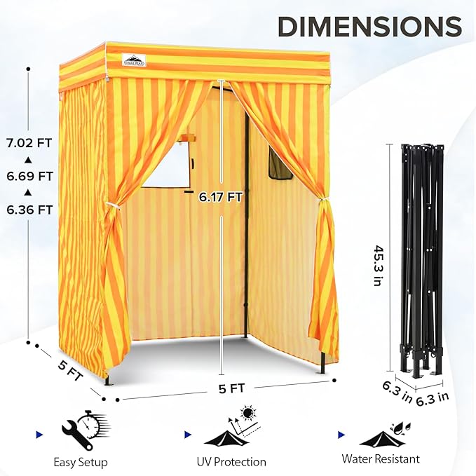EAGLE PEAK Flex Compact 5x5 Pop-up Canopy Changing Room, Portable Privacy Dressing Room for Indoor