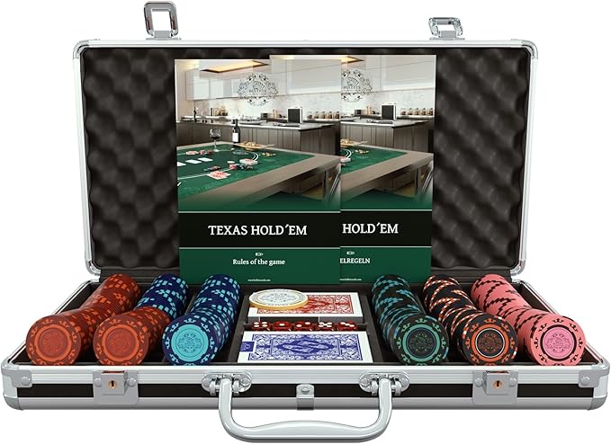 Bullets Poker Set ??with Case, Chips and Cards ??Deluxe Chip Set, Ideal for Casino Games