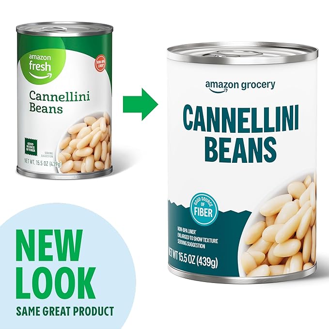 Amazon Grocery, Canned Cannellini Beans, 15.5 Oz (Previously Amazon Fresh, Packaging May Vary)