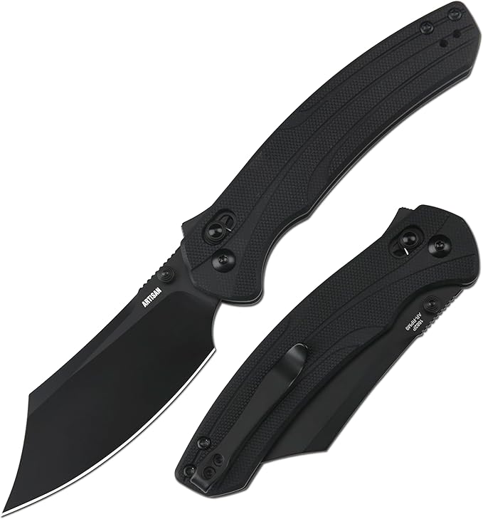 ARTISANCUTLERY Simoon Folding Knife, 3.47" AR-RPM9 Steel Blade G10 Handle Pocket Knife with Recoil