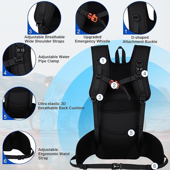 Lightweight Hydration Backpack 18L with 3L BPA Free Leak-Proof Water Bag, Insulated Hiking Backpack