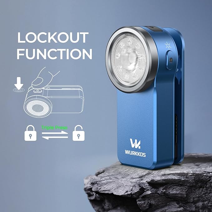 Wurkkos HD03 Rechargeable Flashlights EDC Clip-on Light, Bright 680 Lumens Pocket Flashlight