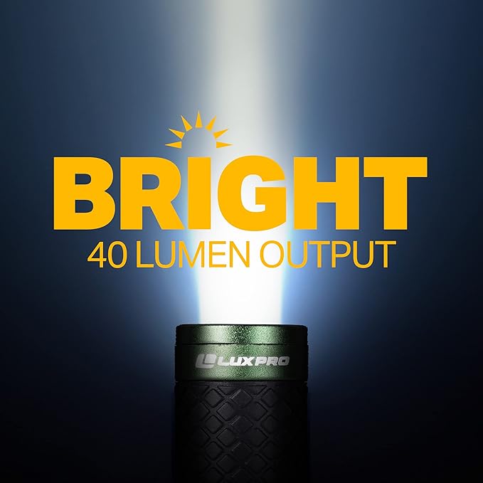 LUXPRO 40 Lumen Keychain Focus Mini LED Flashlight - Features Aircraft-Grade Aluminum and Rubber