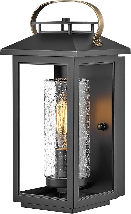 Hinkley Atwater Single Light Medium Wall Mount Outdoor Lantern - Composite Material, Clear Seedy