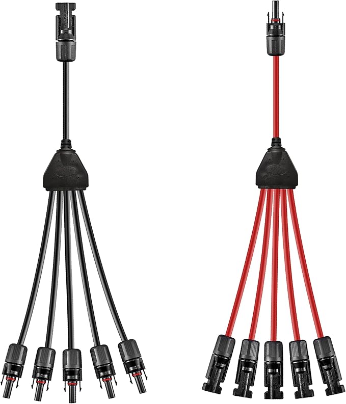 Y Solar Connector 1 to 5 Solar Y Branch Parallel Cable,Solar 1-5 Male Female Connector