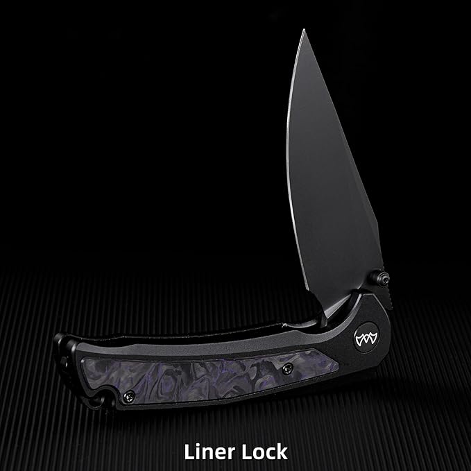 EDC Pocket Knife, 3.6" 14C28N Aluminium With Steel Inlay Handle, Folding Knife for Camping Hiking