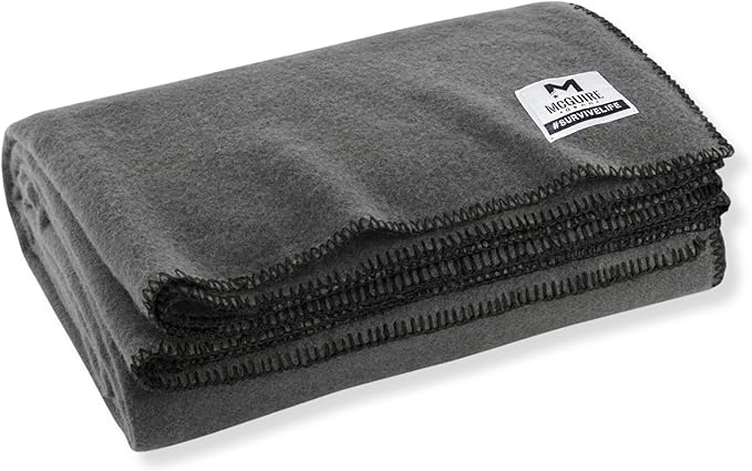 M MCGUIRE GEAR Heavy Duty Wool Blanket, Survival, Emergency, and First Aid Use – Mil-Spec, Fire
