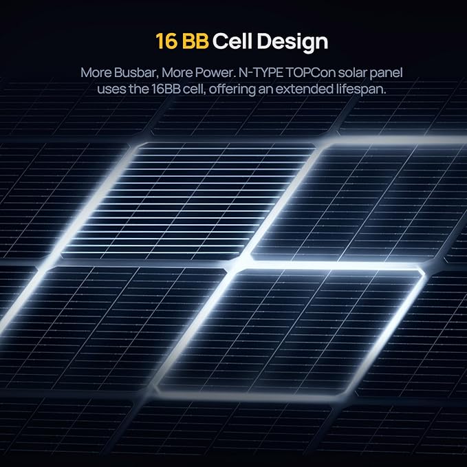 BougeRV 24V N-Type 16BB 200W Bifacial Solar Panel, 24V 200 Watt Solar Panel, for RV Camping Boat