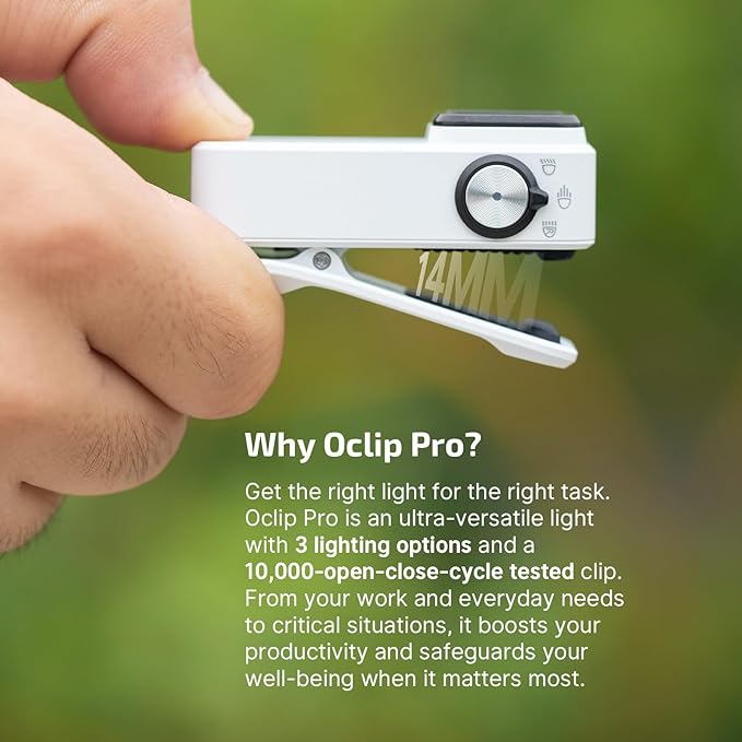 OLIGHT Oclip Pro EDC Flashlight Clip-on Light, Rechargeable 500 Lumens with Three Lighting
