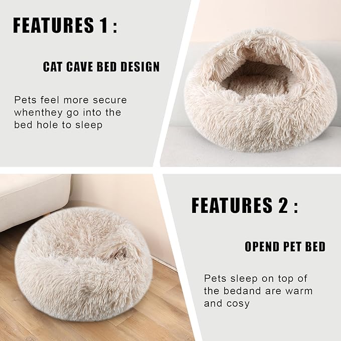 Cat Beds for Indoor Cats,Cat Cave for Puppy and Kitty,Calming Small Dog Bed for Small Dogs with