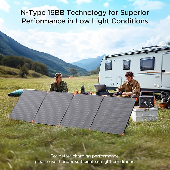 N-Type 16BB 450W Portable Solar Panel,RV Essentials,38V Foldable Solar Charger for Power Station