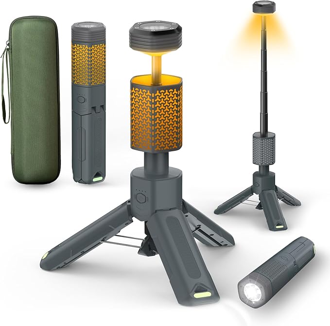 Telescopic Camping Light - 10500mAh Rechargeable Camping Lantern with Storage Bag, Dimmable