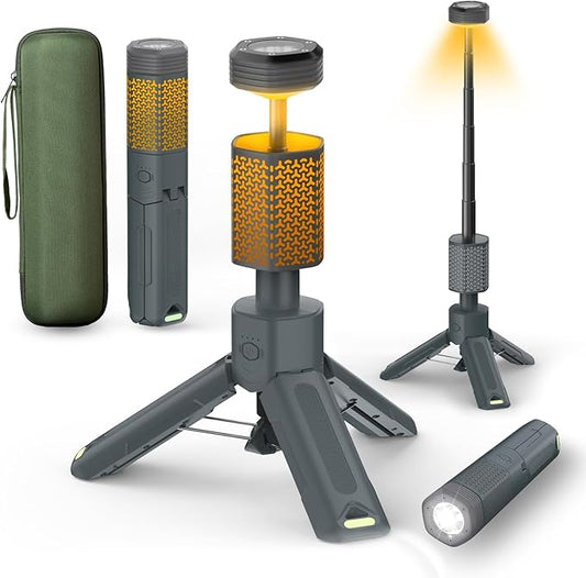 Telescopic Camping Light - 10500mAh Rechargeable Camping Lantern with Storage Bag, Dimmable