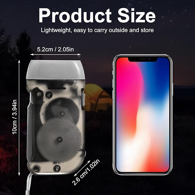 Mudder 24 Pieces Hand Crank Flashlight with LED Self Powered Charging Torch Dynamo for Camping