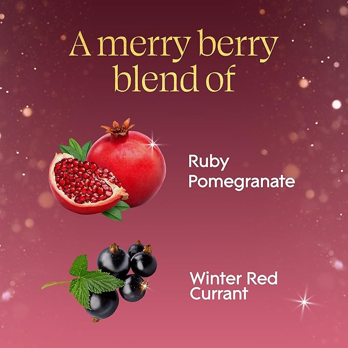 Glade 3-Wick Scented Candle Jar, Pomegranate & Currant, Air Freshener Infused with Essential Oils