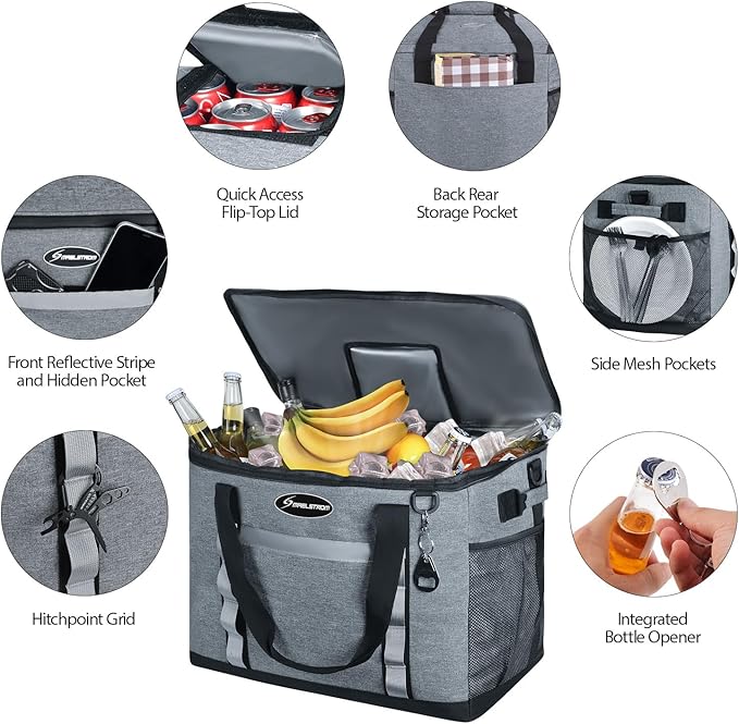 Maelstrom Collapsible Soft Cooler Bag, 24/30/60/75 Cans Beach Cooler, Ice Chest, Leakproof &