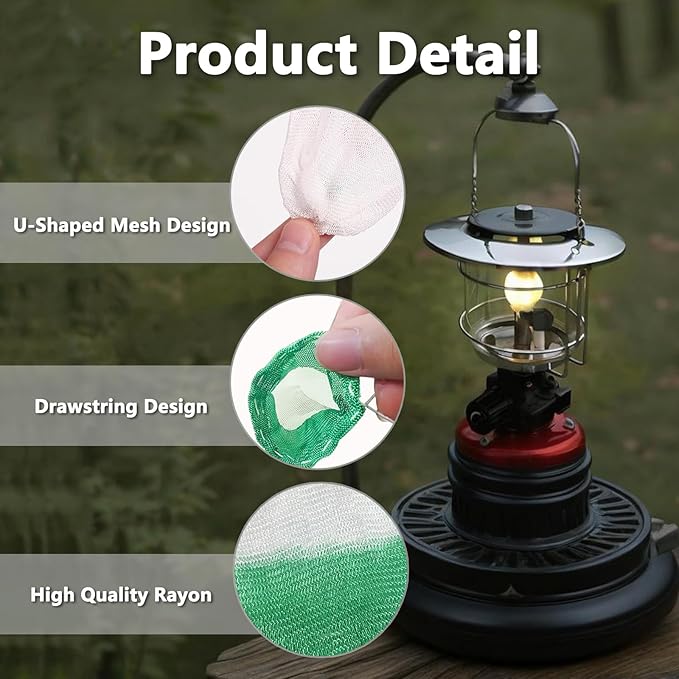 Lantern Mantles, Camping Lantern Mantles for Propane Lantern U Shape String Tie Mantles for Gas