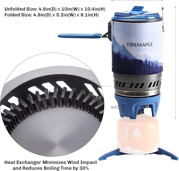 Fire Maple Polaris Pressure Regulator Cooking System | Portable Camping Backpacking Gas Stove with