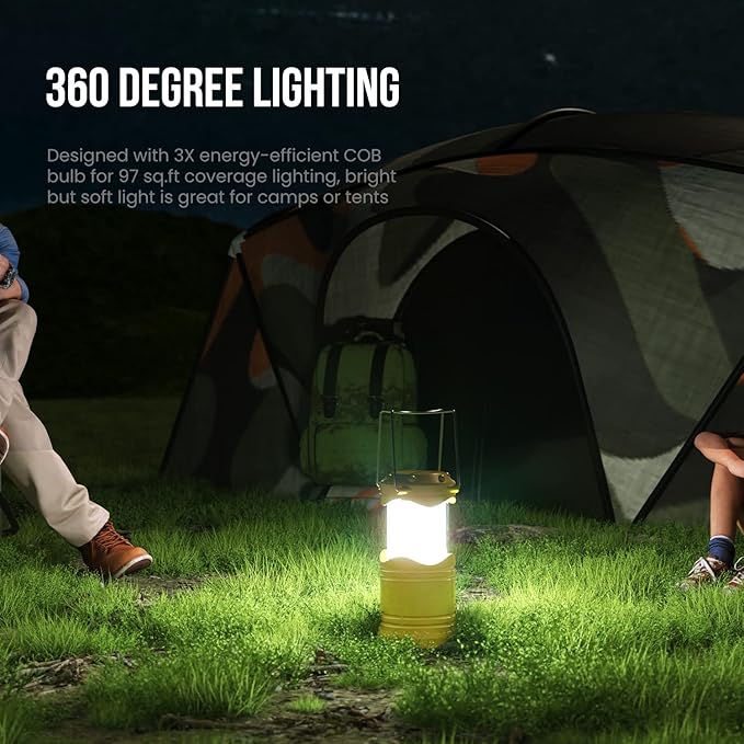 Lichamp LED Camping Lantern, 4 Pack Battery Powered Flashlight for Power Outages, Portable