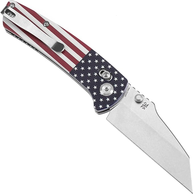KANSEPT Main Street Pocket Folding Knife, 3.36 Inch 154CM Sharp Steel Blade, American Flag G10