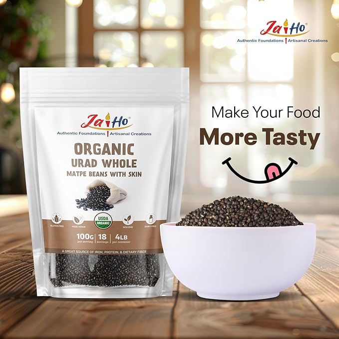 Jai Ho Certified Organic Kabuli Chana Garbanzo Beans 4 lb | Chickpeas Lentils | Indian Kabuli Chole