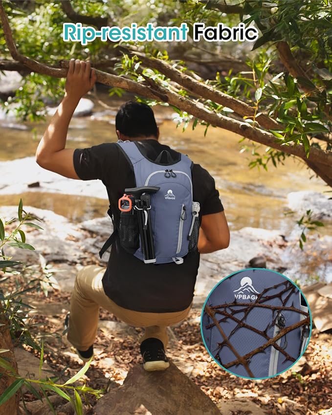 Small Hiking Backpack with Front Phone Holder, Packable Back pack with Chest and Waist Strap