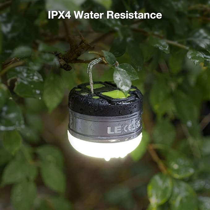 LE LED Camping Lantern Rechargeable, 310LM, 5 Light Modes, Power Bank, Waterproof, Mini Flashlight
