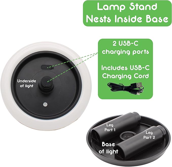 2-in-1 Portable Solar Power LED Table Lamp & Lantern - Indoor/Outdoor - Stepless Dimming