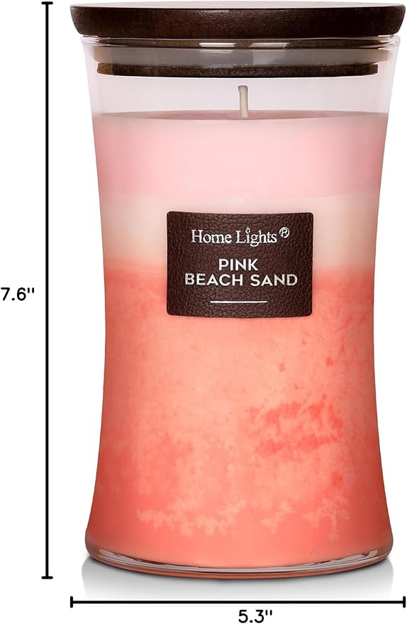HomeLights 3-Layer Candles for Home Scented, 21.52 OZ Natural Soy Wax Scented Candles Burns Up to