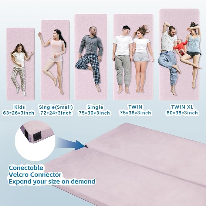 KingChii CertiPUR-US Memory Foam Camping Mattress, Portable Roll Up Travel Car Camping Mattress