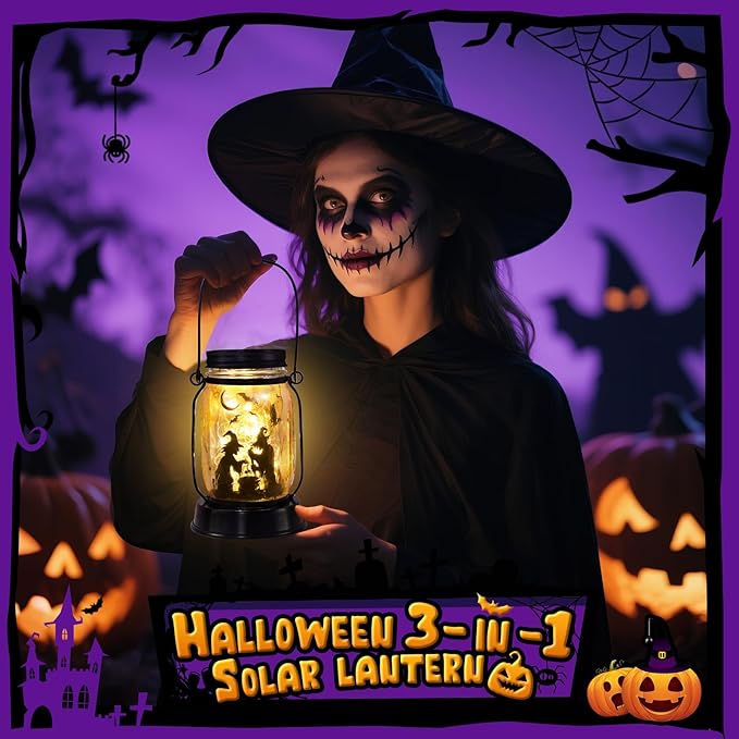 Halloween Decorations Halloween Decor Witch Solar Lanterns Witch Decorations Outdoor Lights Solar