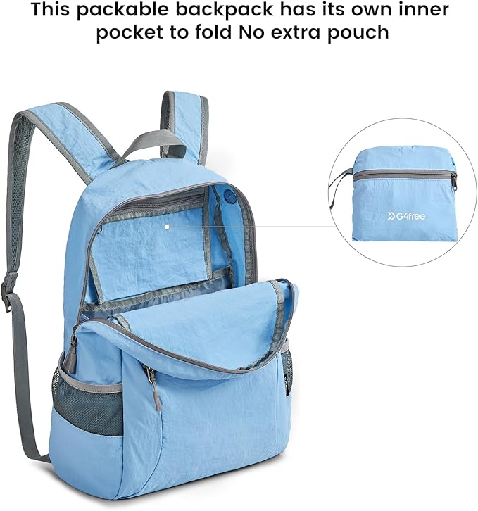 G4Free 20L Lightweight Packable Backpack Travel Hiking Daypack Foldable Backpack for Men