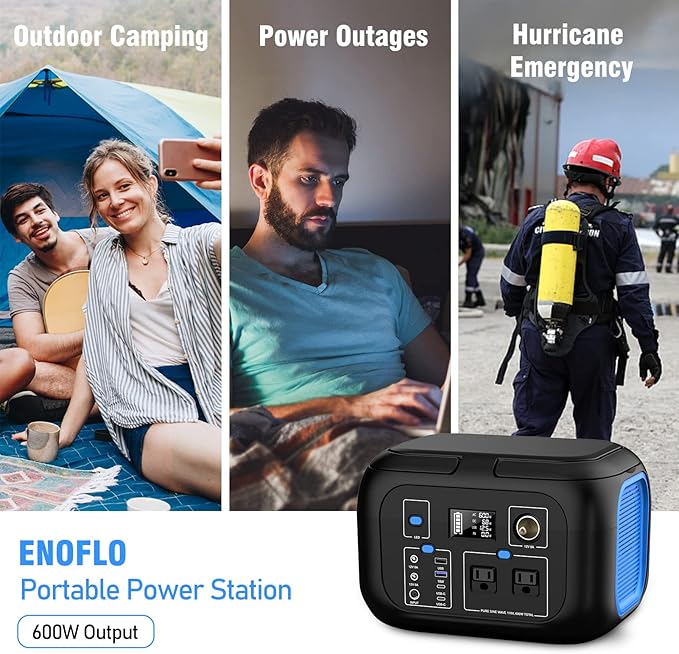 Portable Power Station 600W Power Bank 296Wh Solar Generator Lithium Battery Portable Generator